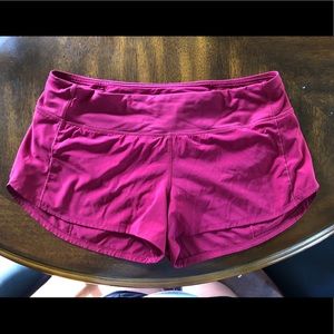 Red Lulu Lemon Speed Shorts